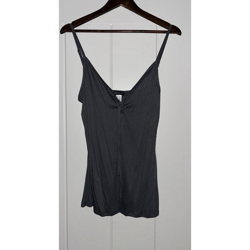 Lascana V-Neck Ribbed‎ Strappy Tank Top Women L Summer Beach Travel Vacation